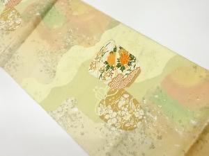 引箔茶器に仕覆模様織出し袋帯